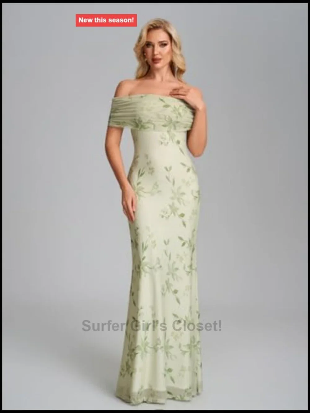 Women Off Shoulder Bodycon Maxi Dress Formal Wedding Guest Mermaid